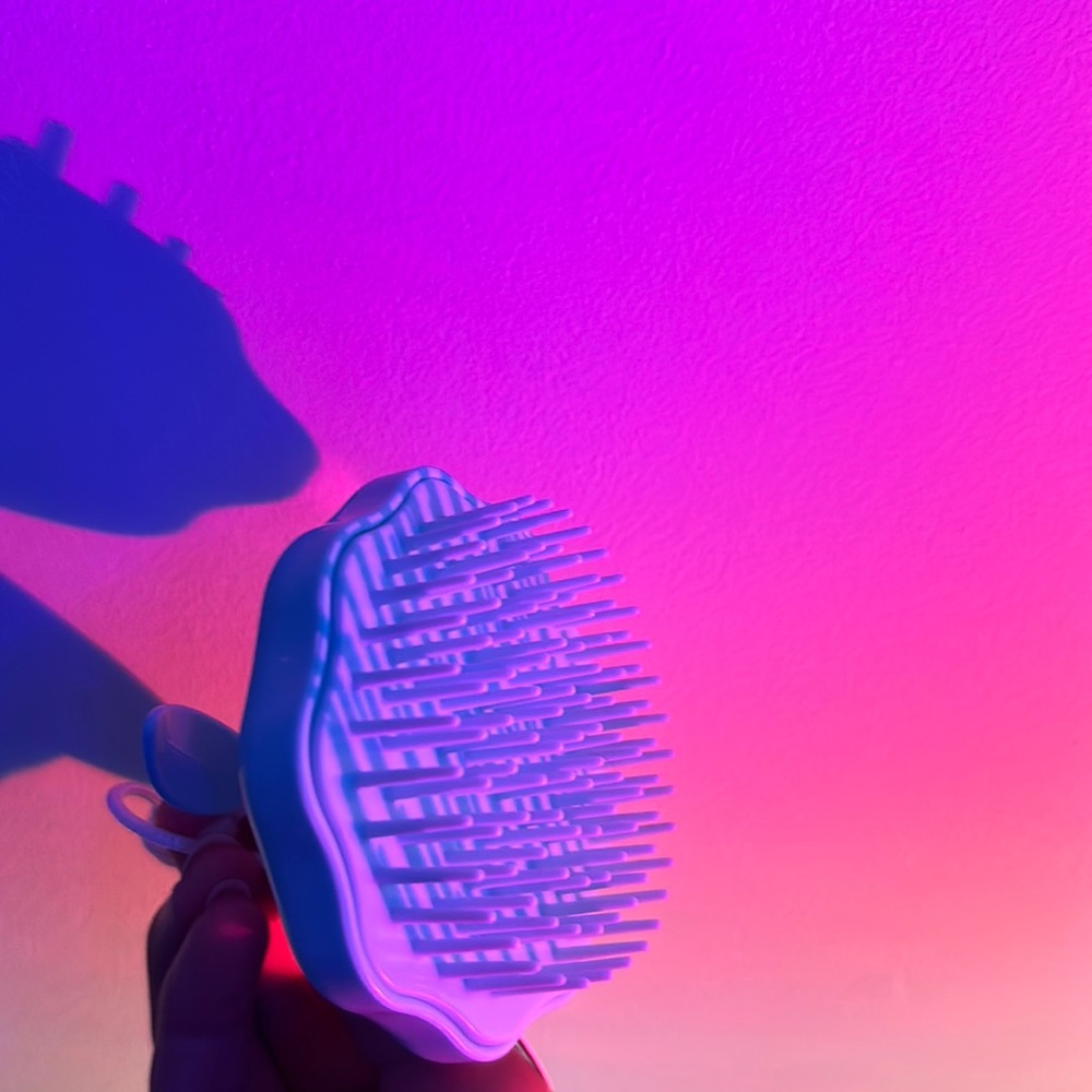 Light blue scalp massage/ shampoo brush